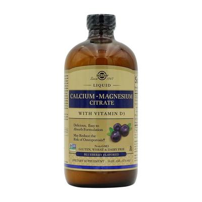 Flüssiges Calcium-Magnesium-Citrat mit Vitamin D3, Blaubeergeschmack, 16 fl oz