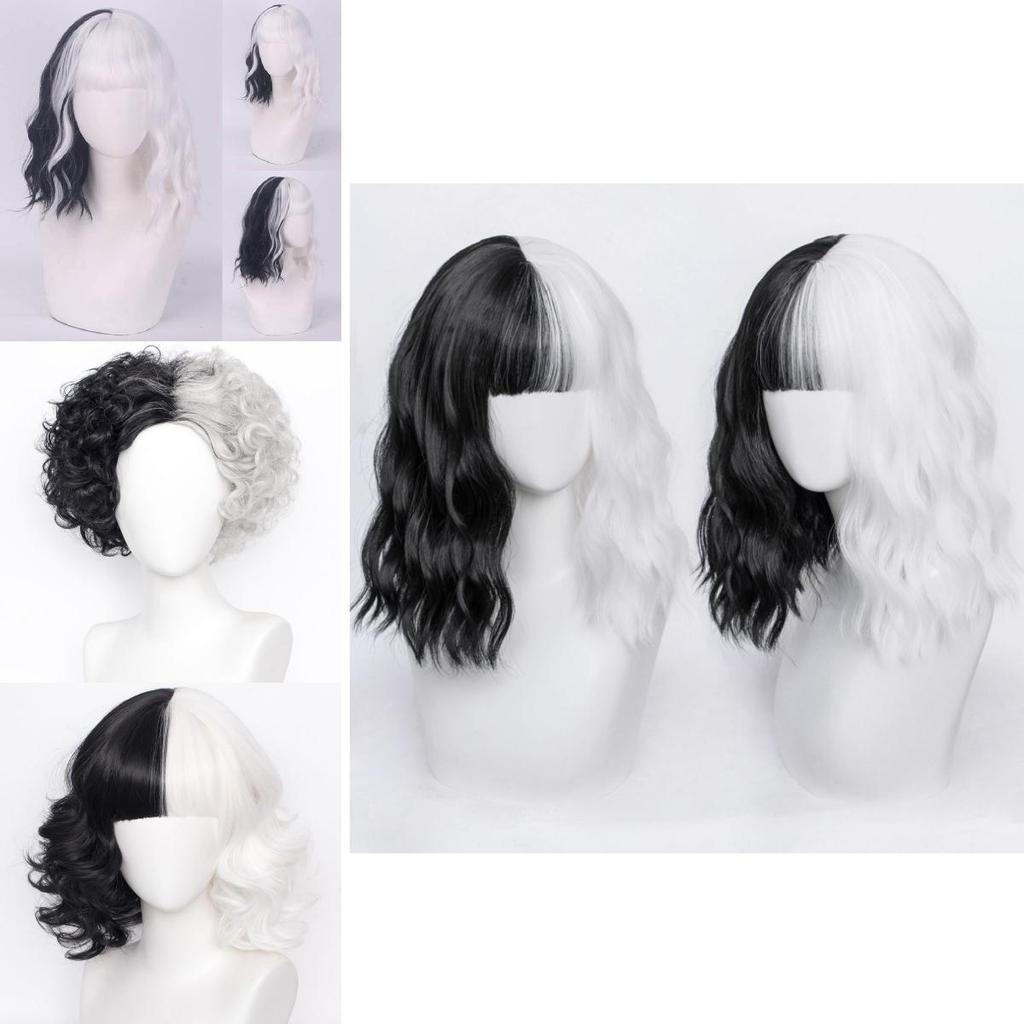 Elegant Cruella Cosplay Wig Short Hair High Temperature Fiber For Women