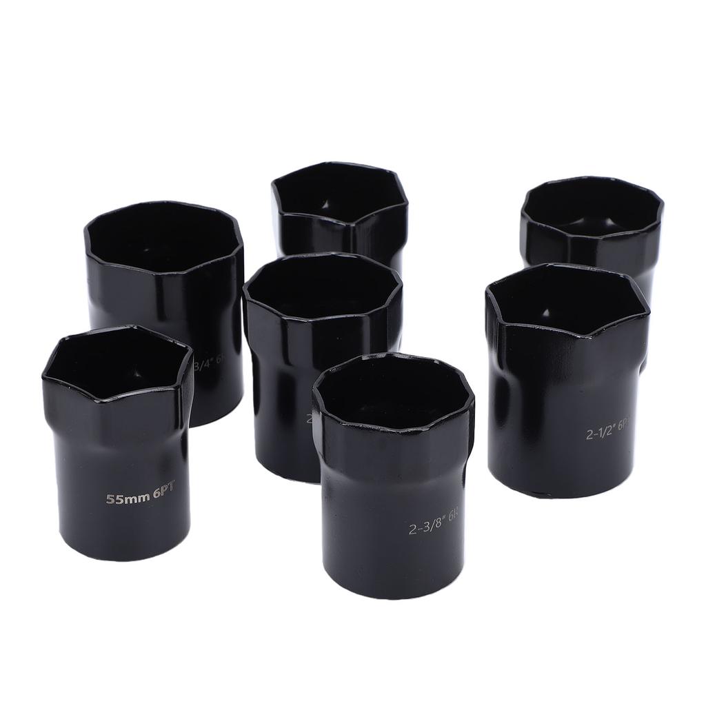 7PCS Wheel Bearing Locknut Socket Set 1 2 Inch Drive SAE and Metric 6 Point Axle Nut Socket for Cars Trucks SUVs