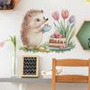 Cute Hedgehog Cake Wall Sticker Self-Adhesive Removable for Bedroom Living Room Background Home Decor