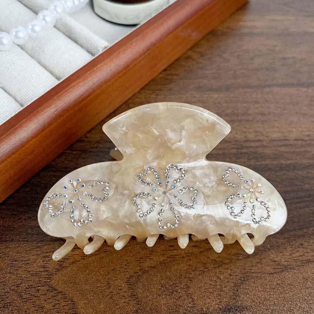 Koreanischer Stil Strass-Einlage Haarklammer Blume Acryl Haarklammer Damen Haiklammer Reise