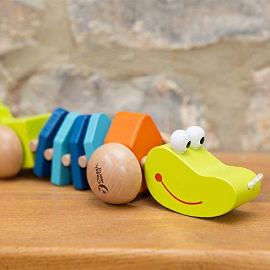 Classic World Pull Crocodile Pull Toy, Walking Toy, Animal Toy for Girls and Boys, Ages 1-2, Toddlers, Baby, Toddler, Baby Shower Gift, Birthday