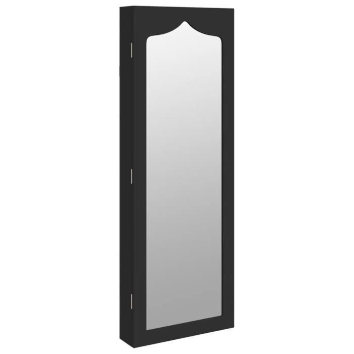 VidaXL Wall-Mounted Jewelry Cabinet with Mirror Black 37.5x10x106 Cm 353227