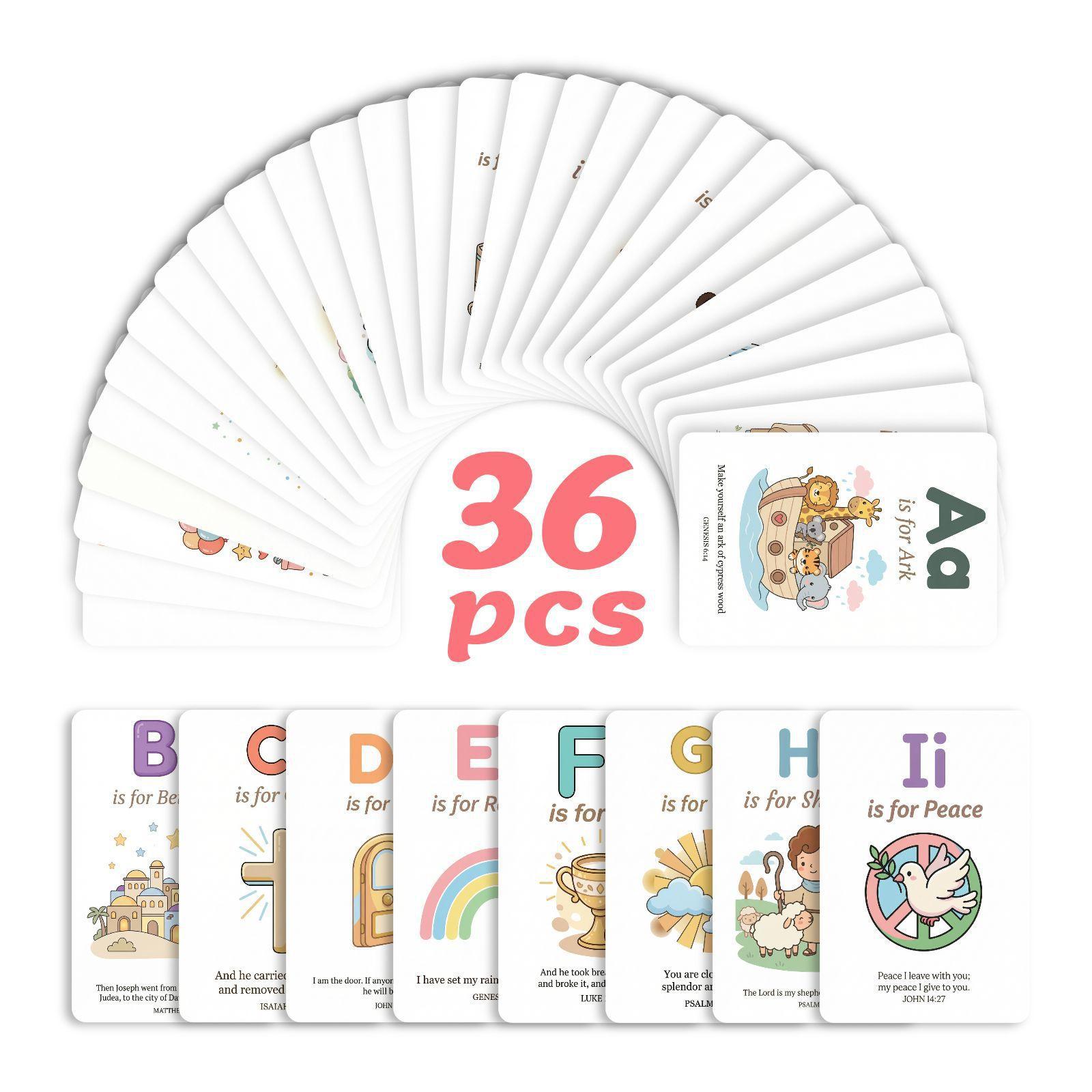 Children S Fun Alphabet Cognitive Cards 36 Set Cartoon Style Children S Enlightenment Learning Card Spot RXHB0034