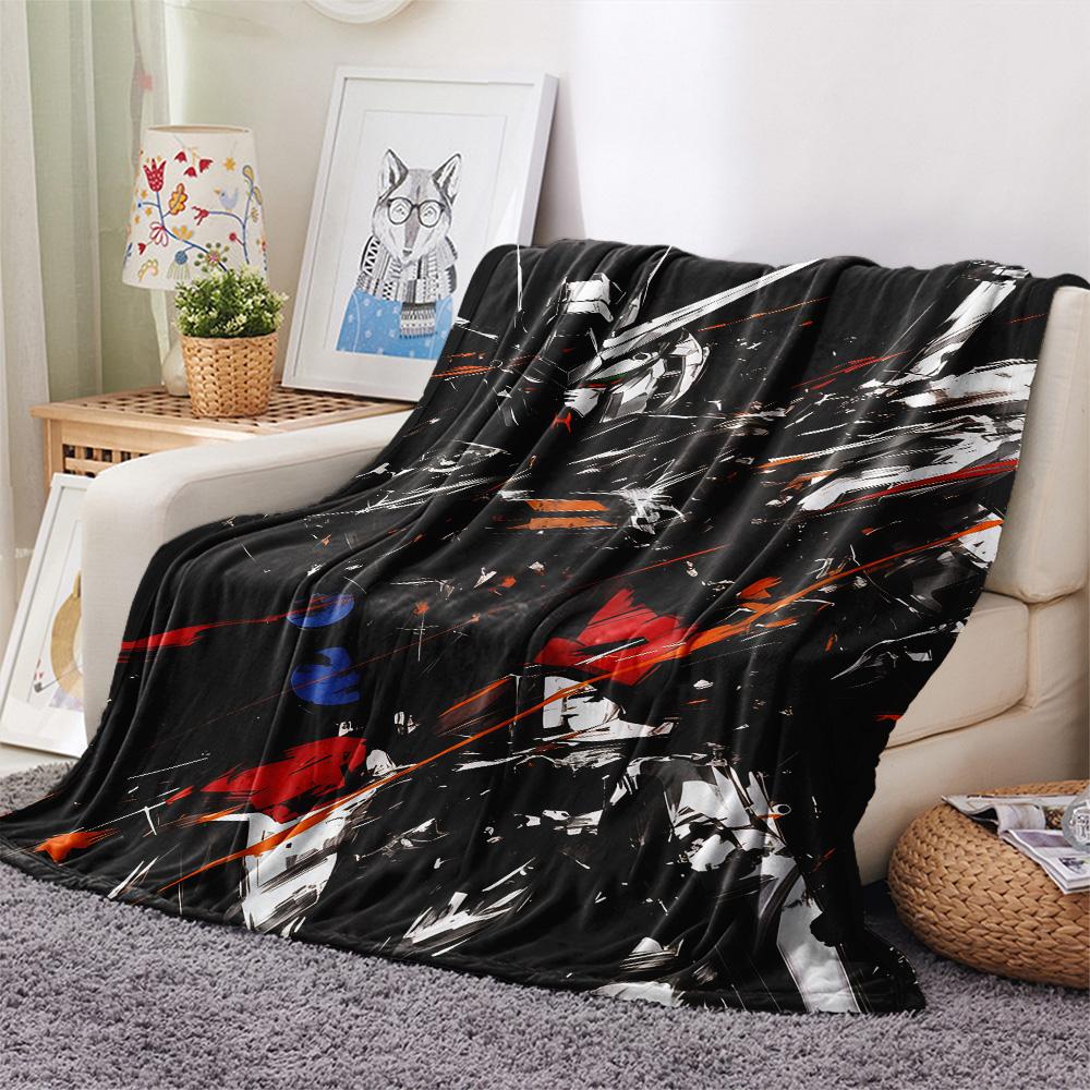 

Black & White Gundam Flannel Blanket, Soft Plush Throw for Home Decor, Great Gift for Mecha Lovers, Warm for Sofa 75x90cm