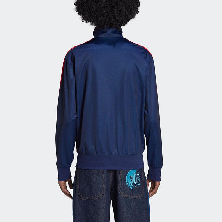 Adidas Originals Kerwin Frost Cartoon Print Striped Stand Collar Logo Track Jacket Men Jackets Blue H66305