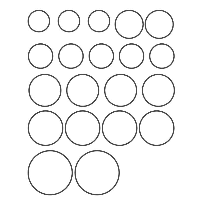 20 db Négyzet alakú Gumi Szíj Felvevő Készülékekhez és Videó Meghajtóhoz 1,2 mm Erős Gumi Szíjak Vegyes Méret 35-65 mm