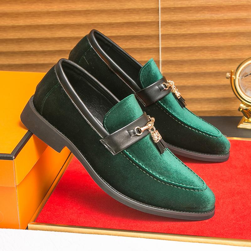 Fashion Luxury Thick Soled Suede Business Shoes Men Genuine Leather Penny Tassel Walking Loafers Casual Office Dress Flat Designer Shoes
