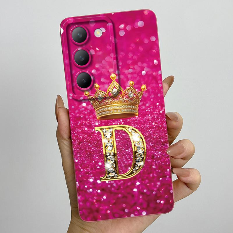 For Vivo V30 Lite 4G Case Crown Letter Soft Silicone Phone Case For Vivo V30 SE V40 SE Cover On Vivo Y100 T3 5G Shockproof Funda