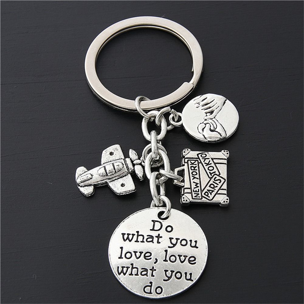 Metal No Matter Where Earth Airplane Keychains Travel Keyring Key Ring No Matter Where Pendant