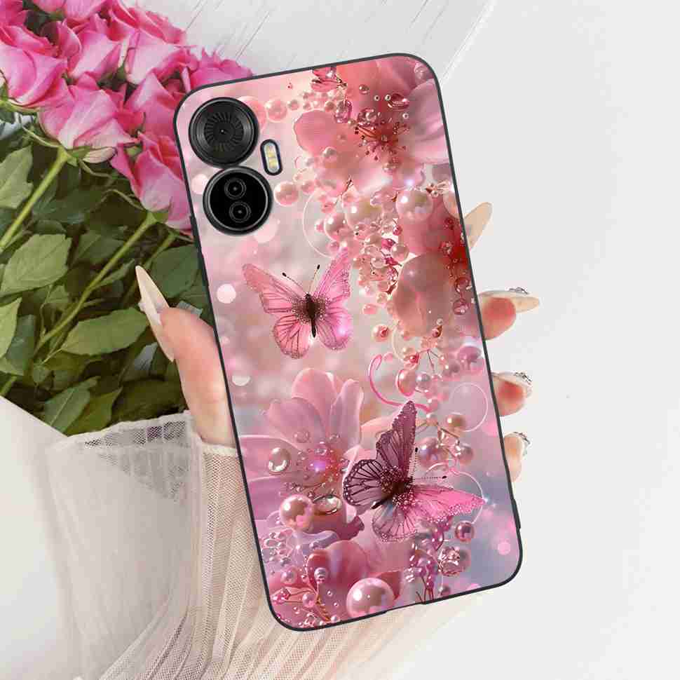 For Itel S18 Pro 6.6" Case Simple Style Pop Patterns Silicone TPU Black Cover Shockproof For ITEL S18 Pro S18pro Phone Cases