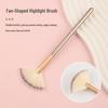 Fan-Shaped Highlighter Brush with Persian Hair for Contouring and Fruit Acid Essence Application