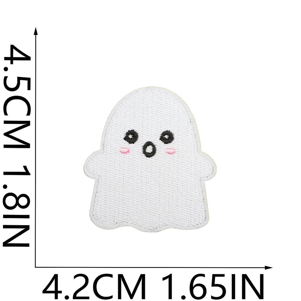 Ghost Embroidery Cloth Sticker Halloween Piao Ghost Patch Sticker Festive Atmosphere Dress Up Embroidery Label Pumpkin Spider Web