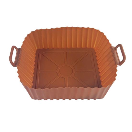 Air Fryer Liners Silicone Baking Tray Reusable Air-fryer Basket Air Fryer Cooking Mat Non-stick Pizza Pan Oven Kitchen Accessories
