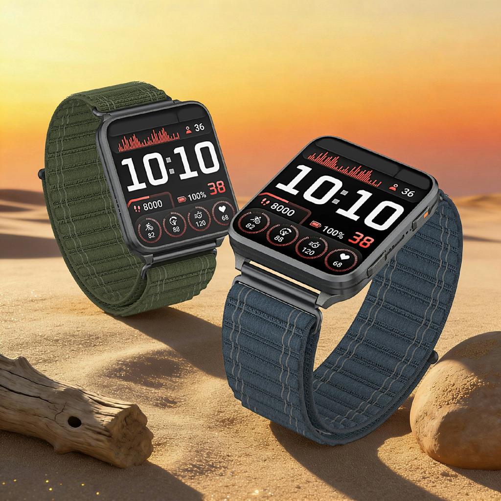 Bracelet en Nylon Design Ondulé pour Garmin Venu X1 Libération Rapide Respirant Bracelet de Montre Connectée