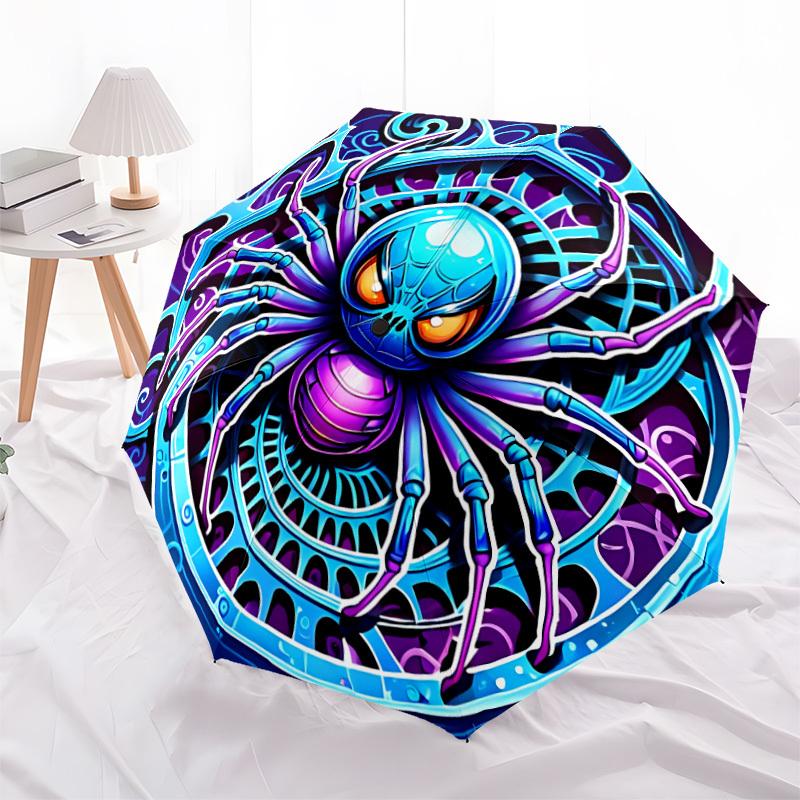 1pc Spider Web Automatic Folding Umbrella - Design, Durable Iron Frame for Travel, Outdoor, Beach Fashion Accessory A0920014