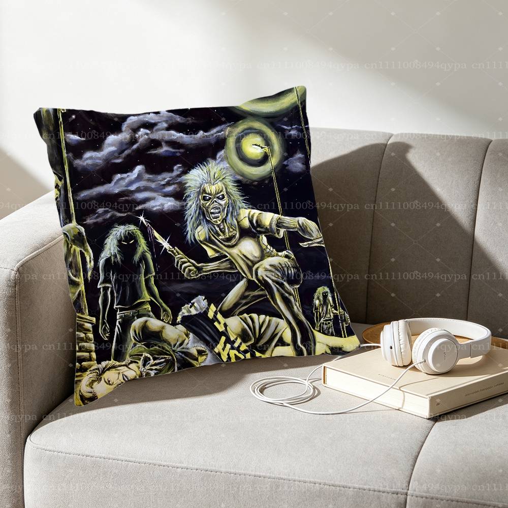 IIron Maiden Senjutsu Square Cushion Pillow Case Sofa BedroomLiving Room Backrest Multiple Sizes Washable Covers