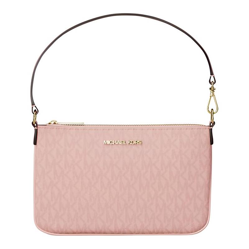 MICHAEL KORS Jet Set Classic Print Signature Coated Canvas Handbag Small Women s Pink Blush красный