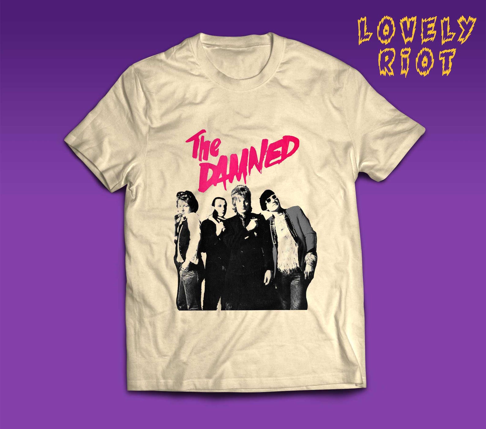 The Damned Live T-Shirt: Vintage Tee, Punk Rock, alternative rock, rocknroll, Dave Vanian, Brian James, Captain Sensible, punk, Rat Scabies 3XL