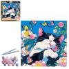 20X20 Cm Cat-Themed Diy Oil Painting Kit: Fill-In-The-Blank Hand-Painted Oil