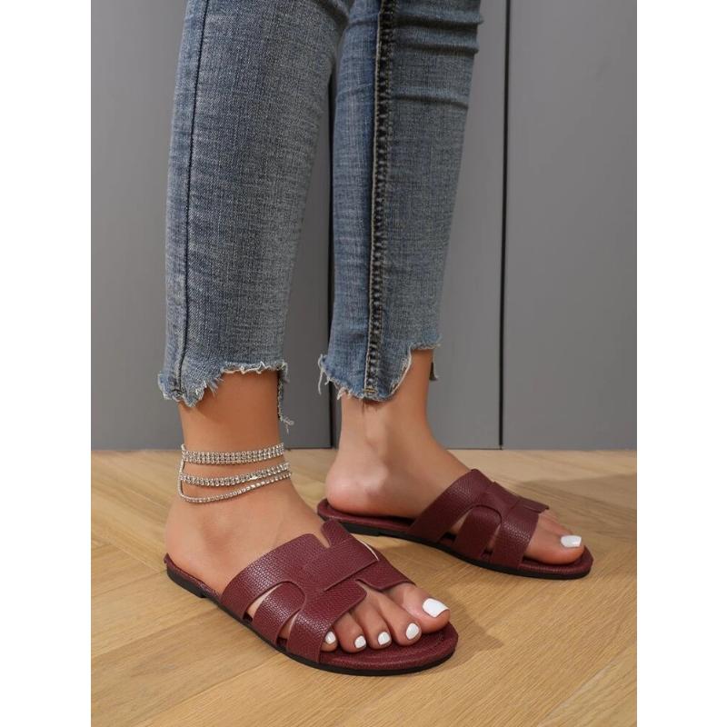 Große flache Sandalen für den Sommer, verschleißfeste Hausschuhe, bonbonfarbene Hausschuhe