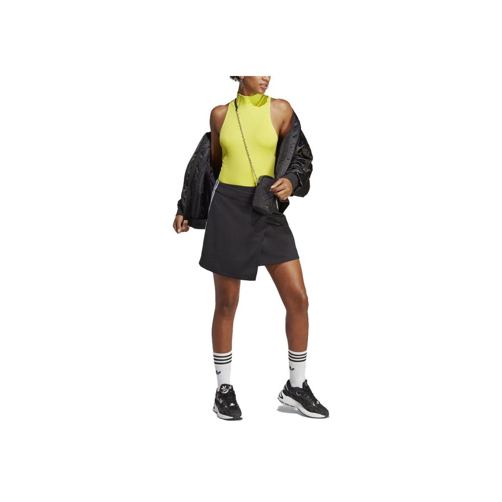 Adidas Originals Home Of Classics Series Logo Embroidered Loose A-Line Mini Skirt Women Bottoms Black IC5475