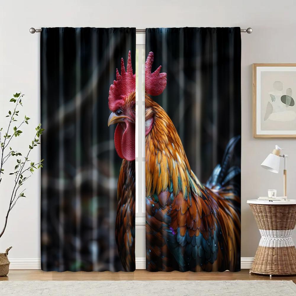 

2 pcs, filtering curtains (excluding rods, non-movable, without batteries) Handsome Chicken for use in bedrooms and living rooms 29x65in(75x166cm)