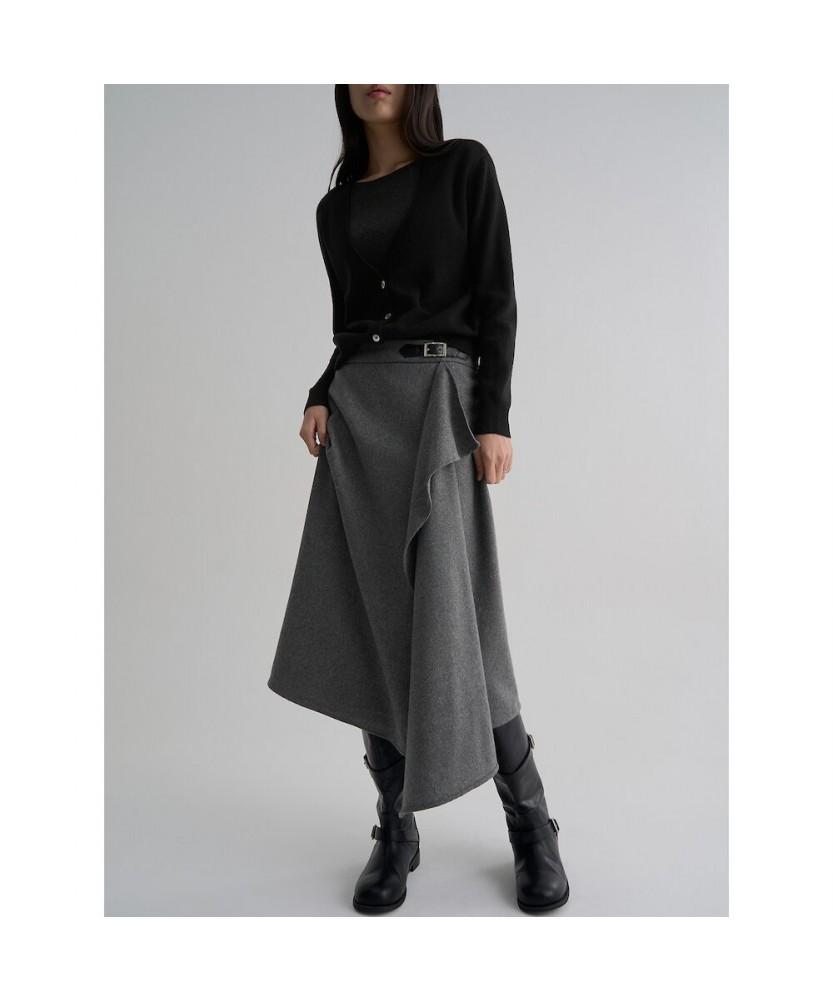 8SECONDS Asymmetrical Buckle Skirt Gray