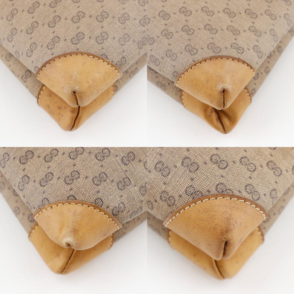 Gucci Old Gucci Shoulder Bag Micro GG Vintage Beige PVC Women Used