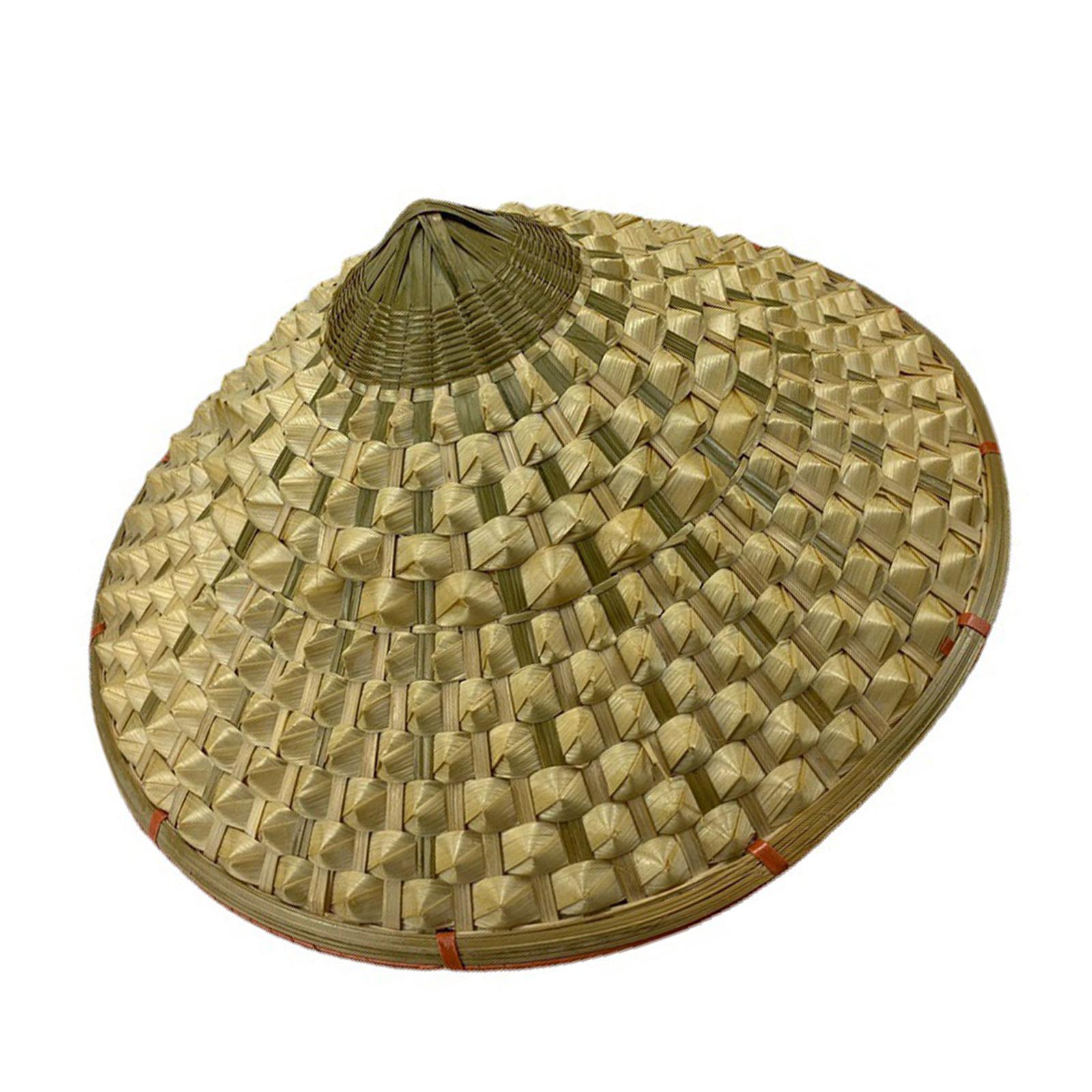 

Солнечная шляпа из бамбука ручной работы Традиционный дизайн Легкая и дышащая Идеально подходит для работы на открытом воздухе или рыбалки A