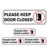 4Pcs Door Closing Reminder Sticker PVC Keep Door Closed Decal Clear Message for Workplace Safety and Energy Efficiency