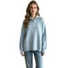 Solid color half-zipper lapel sweater women's soft waxy autumn and winter new loose and lazy outer wear pullover knitted top