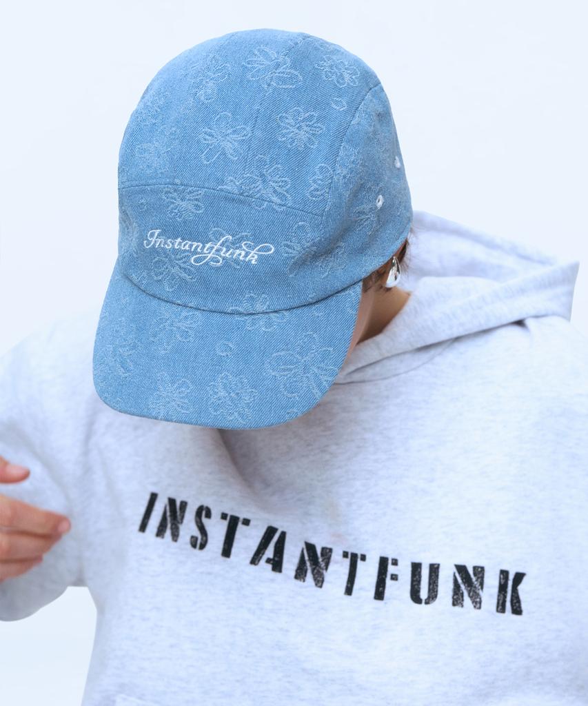 INSTANTFUNK Denim Flower Camp Cap - Indigo Blue