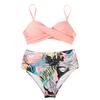 Costume da bagno bikini push up da donna costumi da bagno solidi sexy costume da bagno floreale femminile costumi da bagno increspati XL bikini a vita alta donna