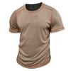 Men’s T-shirts Round Neck Short Sleeves Basic Shirts Color Block Pullover Tops Summer Casual Wear