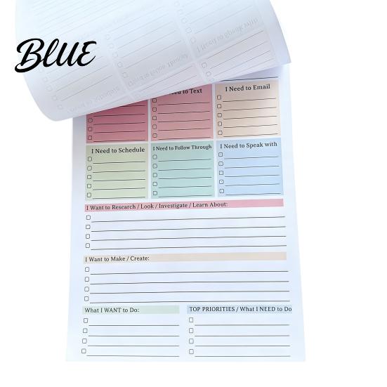 Personalized Goal Setting A5 Brain Dump Planner, Tear-off Daily Task Pad with 50 Tear Off Note Sheets, Thickened Paper Notepad for Organizing Thoughts