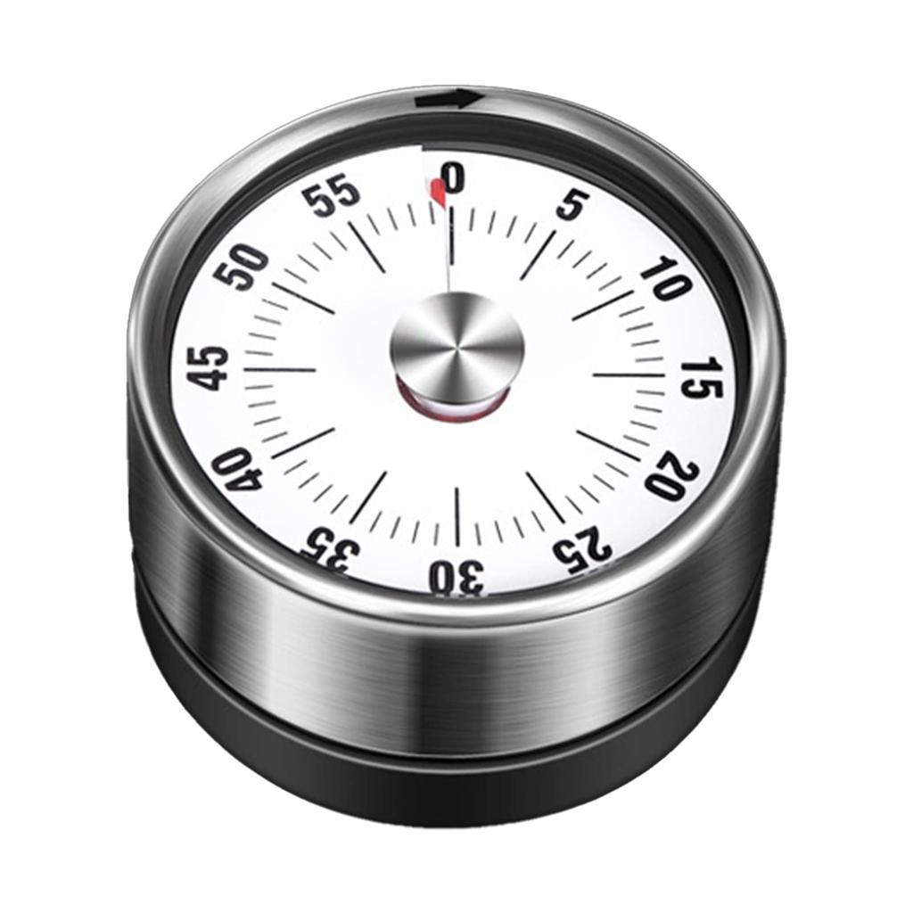 Kitchen Timer, 60-Minute Countdown, MechanicalMagnetic Timer Not Required, Stainless Steel, Countdown Timer for School, Classroom, Education,