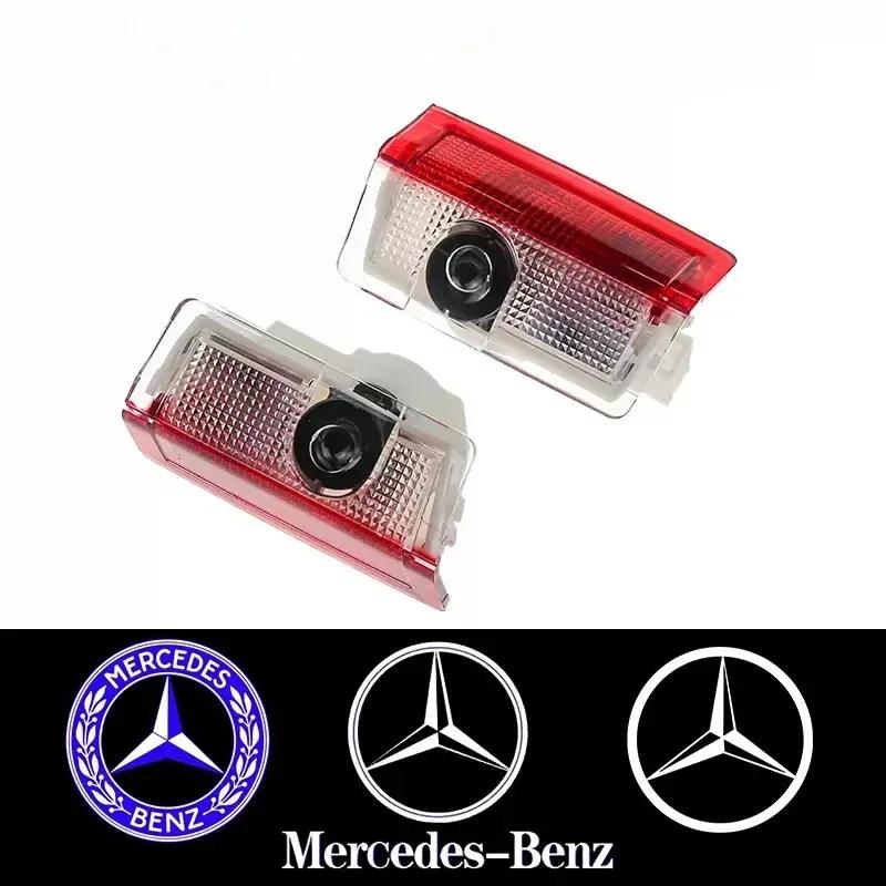 Nrbju6 For Mercedes Benz 2Pcs Car Door Sign Welcome Light LED Projection Lamp For Mercedes Benz AMG GLC GLA GLE GLS GL W204 W176 W205 W