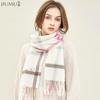 JIUMU Women's Autumn/Winter Plaid Knitted Scarf