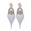 1 Pair Fashion Long Tassel Dangle Earrings Bling Bling Exaggerated Earrings  Banquet