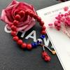 Retro Red Cinnabar Cloisonne Bracelet Fashionable Versatile Literary and Ethnic Style Fringed Bracelet Safe Natal Year Accessories