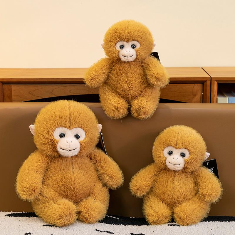 Simulation Cute Monkey Plush Toy Golden Monkey Doll Golden Monkey Doll Children's Birthday Gift Rag Doll