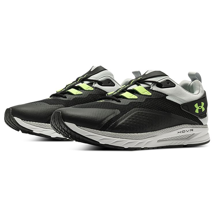 Under Armour HOVR Flux Movement Preto Alta Visibilidade Amarelo Tênis Masculino Halo-Cinza 3025354-002