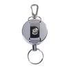 Retractable Elastic Keychain Metal Badge Reel Safety Key Buckle Burglar Trinket ID Card Holder