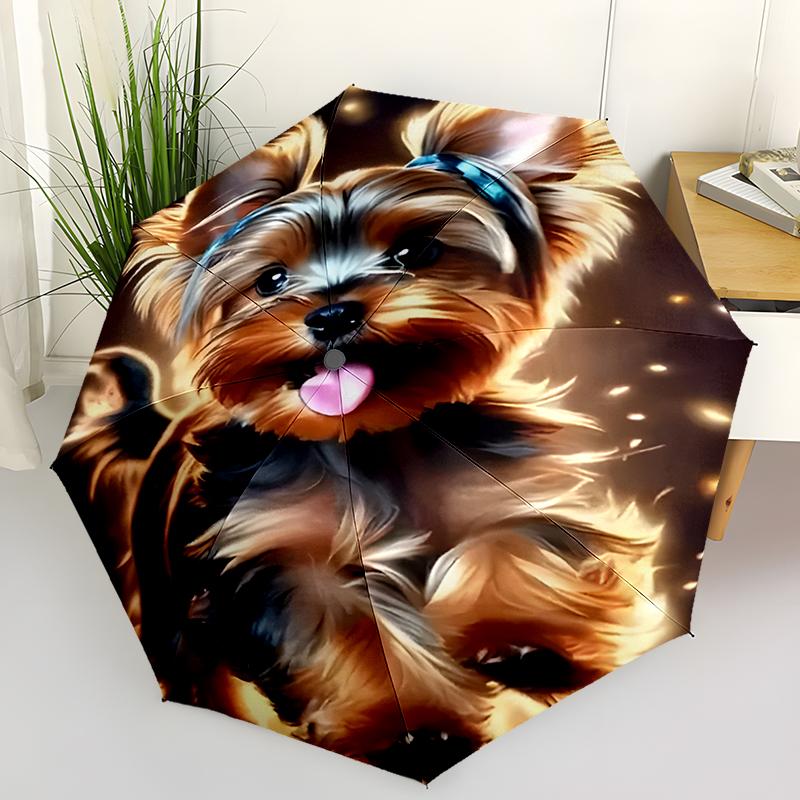 1PC Cute Puppy Dog Folding Umbrella Fashion Auto-Open Design 8 Iron Ribs Plastic Handle Foldable Sunshade Perfect Christmas Gift