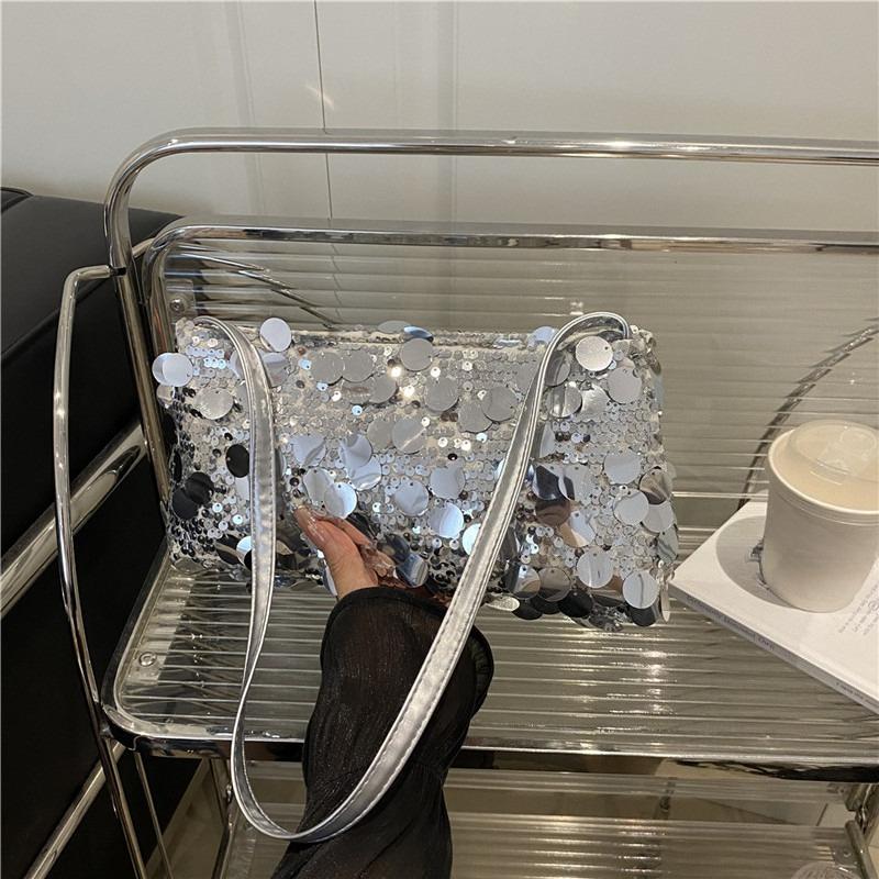 Nova Bolsa de Ombro com Lantejoulas da Moda para Mulheres Bolsa Tote Grande Capacidade Bolsa de Viagem