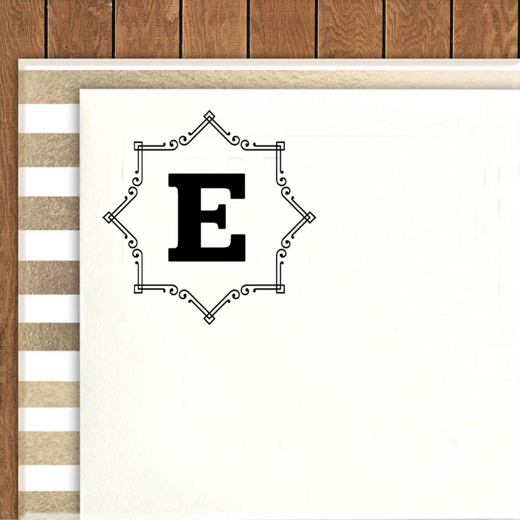 Printtoo Octagon Celtic Swirl Frame Alphabet T Monogram Self Inking Rubber Stamp Office