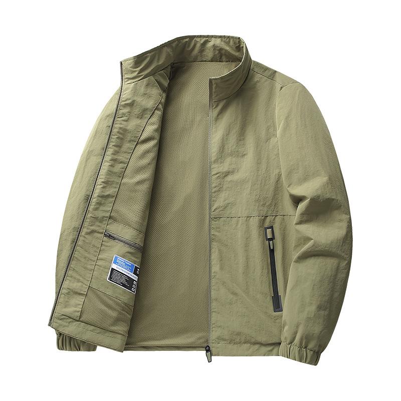 New Spring Casual Men's Jacket Sports Casual Loose Versatile Top Windproof Stand Collar Jacket