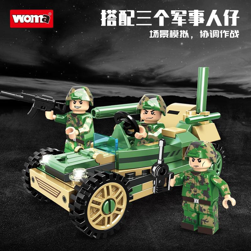 Building Block Military Armed Helicopter Assembling Boys And Children'S Toy Model 8-In-1 Small Particle Building Block