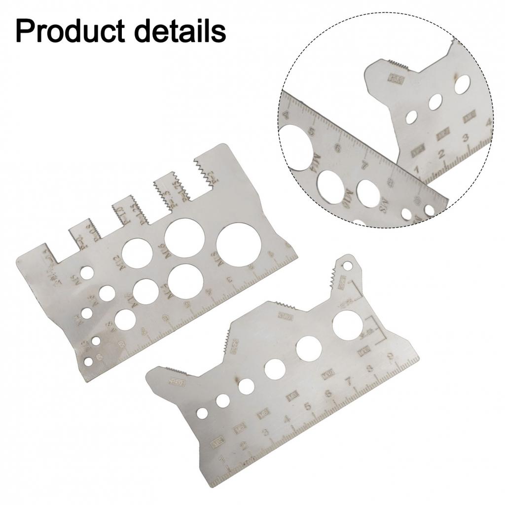 Metric 2PCS Screw Thread Pitch Gauge Ruler for Various Bolt and Nut Sizes